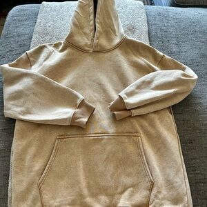 Acid Wash Tan Hoodie with Front Pocket